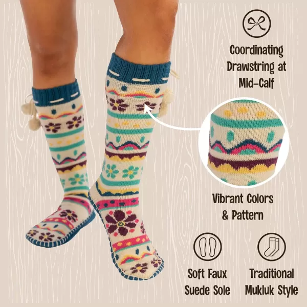 Lazy One Knitted Slipper Socks for Women Cute Womens Clothing Warm CozyFlower Power Knitted Slipper Socks