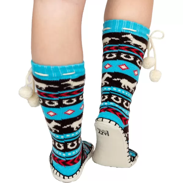 Lazy One Knitted Slipper Socks for Women Cute Womens Clothing Warm CozyHorse Fair Isle Knitted Slipper Socks