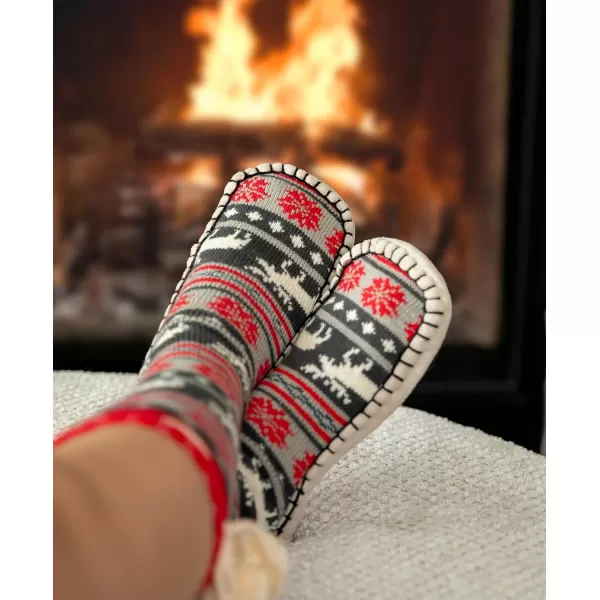 Lazy One Knitted Slipper Socks for Women Cute Womens Clothing Warm CozyMoose Fair Isle Knitted Slipper Socks