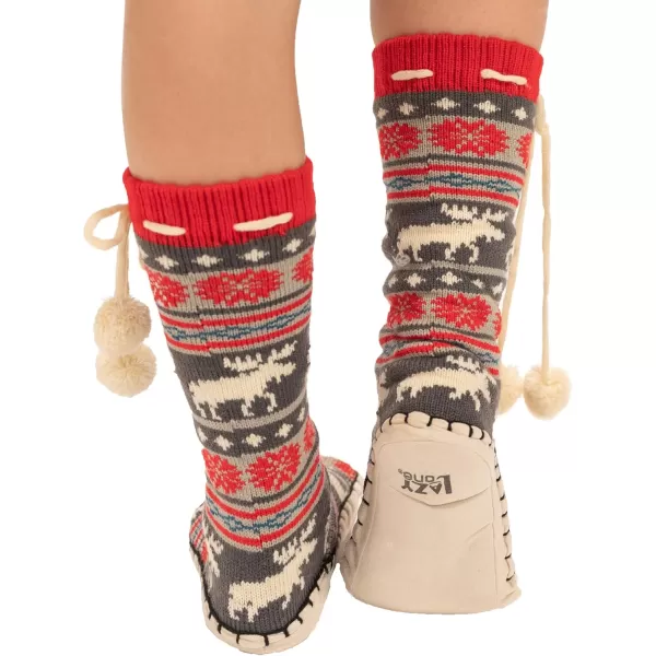 Lazy One Knitted Slipper Socks for Women Cute Womens Clothing Warm CozyMoose Fair Isle Knitted Slipper Socks