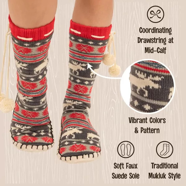 Lazy One Knitted Slipper Socks for Women Cute Womens Clothing Warm CozyMoose Fair Isle Knitted Slipper Socks