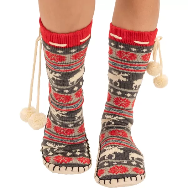 Lazy One Knitted Slipper Socks for Women Cute Womens Clothing Warm CozyMoose Fair Isle Knitted Slipper Socks