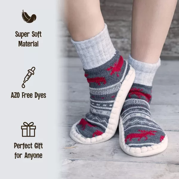 Lazy One Knitted Slippers Cozy Slipper Socks for Women and MenCabin Moose Knitted Slipper Socks