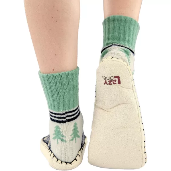 Lazy One Knitted Slippers Cozy Slipper Socks for Women and MenTree Fair Isle Knitted Slipper Socks