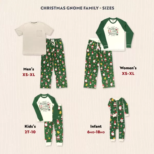 Lazy One Matching Holiday Pajamas for Family Holiday Pajama Sets for Adults Teens Kids Baby and DogChristmas Gnome Pajama Set