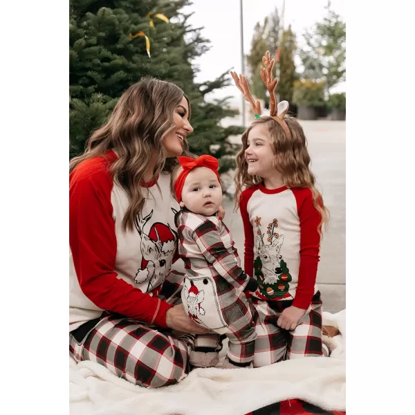 Lazy One Matching Holiday Pajamas for Family Holiday Pajama Sets for Adults Teens Kids Baby and DogDeer Christmas Pajama Sets