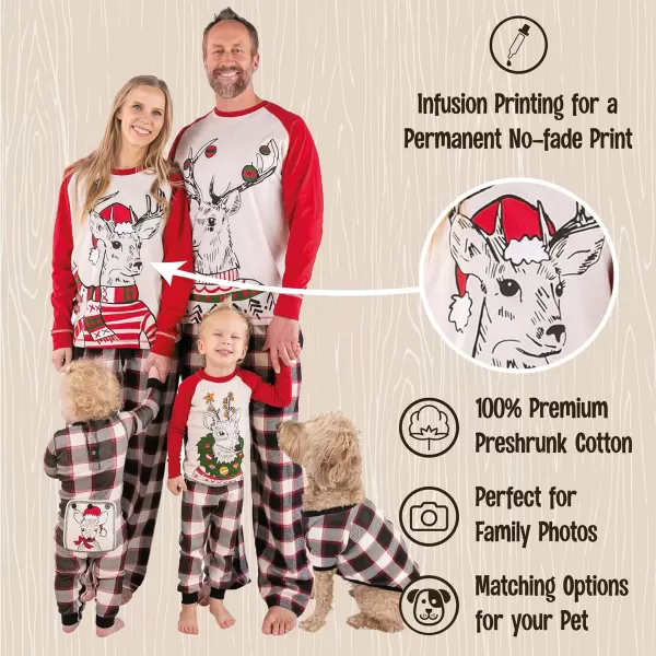 Lazy One Matching Holiday Pajamas for Family Holiday Pajama Sets for Adults Teens Kids Baby and DogDeer Christmas Pajama Sets