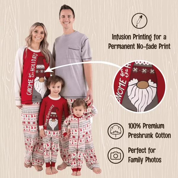 Lazy One Matching Holiday Pajamas for Family Holiday Pajama Sets for Adults Teens Kids Baby and DogGnome Holiday Family Pajamas