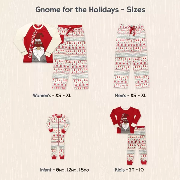 Lazy One Matching Holiday Pajamas for Family Holiday Pajama Sets for Adults Teens Kids Baby and DogGnome Holiday Family Pajamas