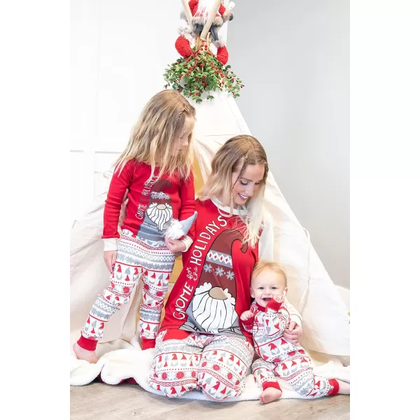 Lazy One Matching Holiday Pajamas for Family Holiday Pajama Sets for Adults Teens Kids Baby and DogGnome Holiday Family Pajamas