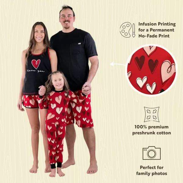 Lazy One Matching Holiday Pajamas for Family Holiday Pajama Sets for Adults Teens Kids Baby and DogHearts Pajama Sets