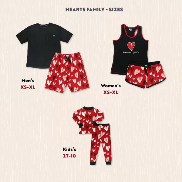 Lazy One Matching Holiday Pajamas for Family Holiday Pajama Sets for Adults Teens Kids Baby and DogHearts Pajama Sets