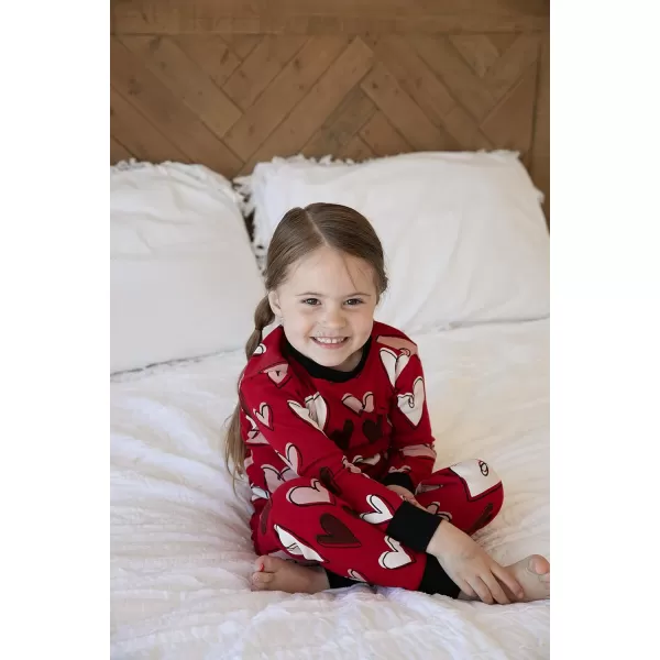 Lazy One Matching Holiday Pajamas for Family Holiday Pajama Sets for Adults Teens Kids Baby and DogHearts Pajama Sets