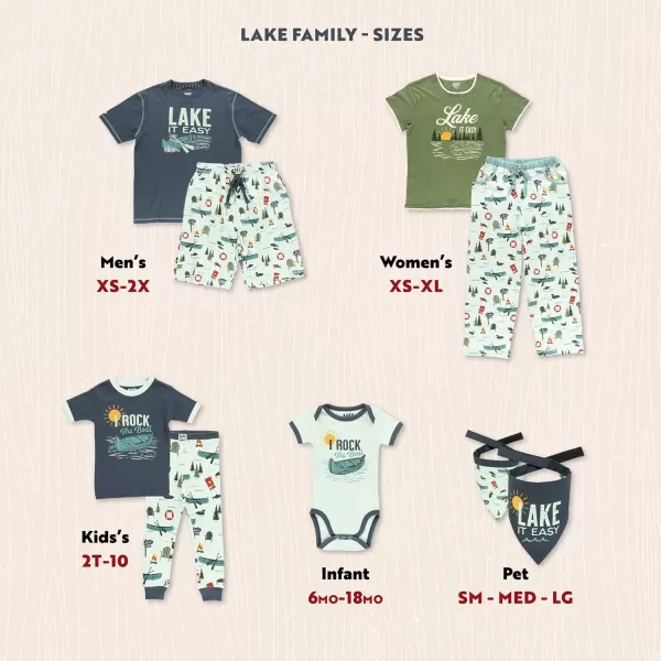 Lazy One Matching Holiday Pajamas for Family Holiday Pajama Sets for Adults Teens Kids Baby and DogLake It Easy Pajama Set