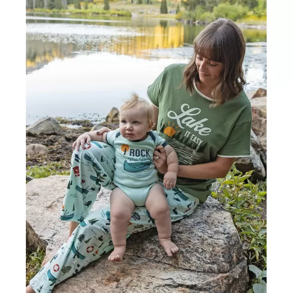 Lazy One Matching Holiday Pajamas for Family Holiday Pajama Sets for Adults Teens Kids Baby and DogLake It Easy Pajama Set