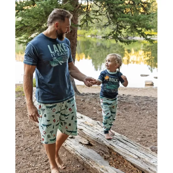 Lazy One Matching Holiday Pajamas for Family Holiday Pajama Sets for Adults Teens Kids Baby and DogLake It Easy Pajama Set