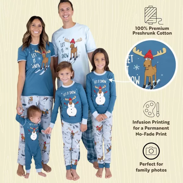 Lazy One Matching Holiday Pajamas for Family Holiday Pajama Sets for Adults Teens Kids Baby and DogLet It Snow Pajama Set