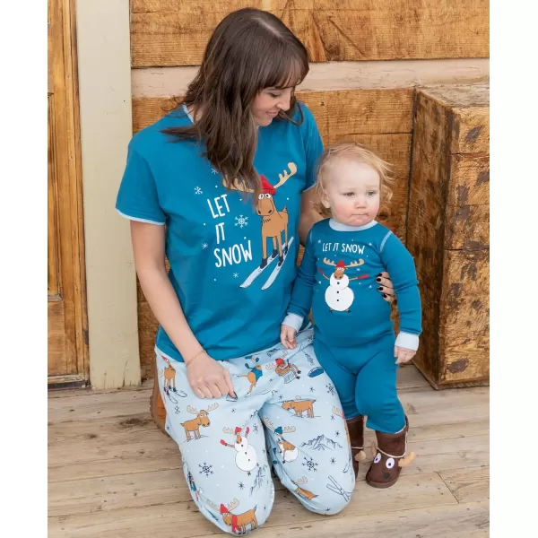 Lazy One Matching Holiday Pajamas for Family Holiday Pajama Sets for Adults Teens Kids Baby and DogLet It Snow Pajama Set