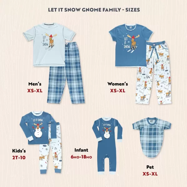 Lazy One Matching Holiday Pajamas for Family Holiday Pajama Sets for Adults Teens Kids Baby and DogLet It Snow Pajama Set