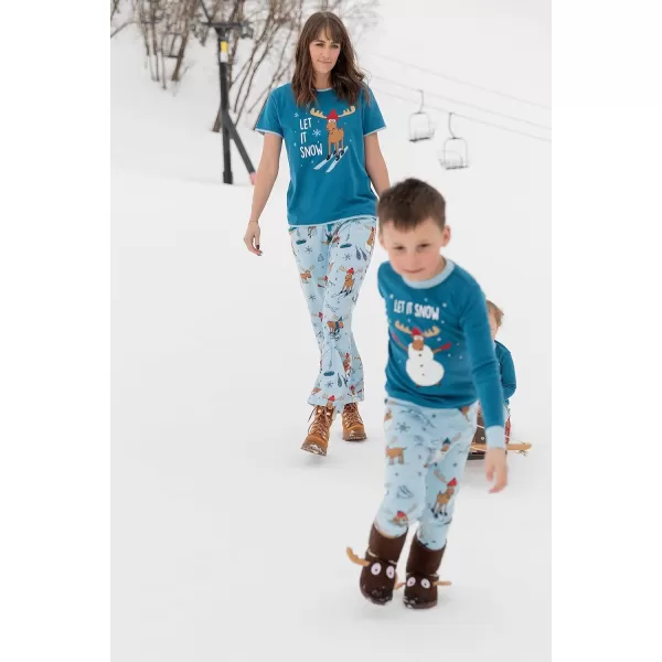 Lazy One Matching Holiday Pajamas for Family Holiday Pajama Sets for Adults Teens Kids Baby and DogLet It Snow Pajama Set