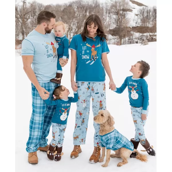 Lazy One Matching Holiday Pajamas for Family Holiday Pajama Sets for Adults Teens Kids Baby and DogLet It Snow Pajama Set