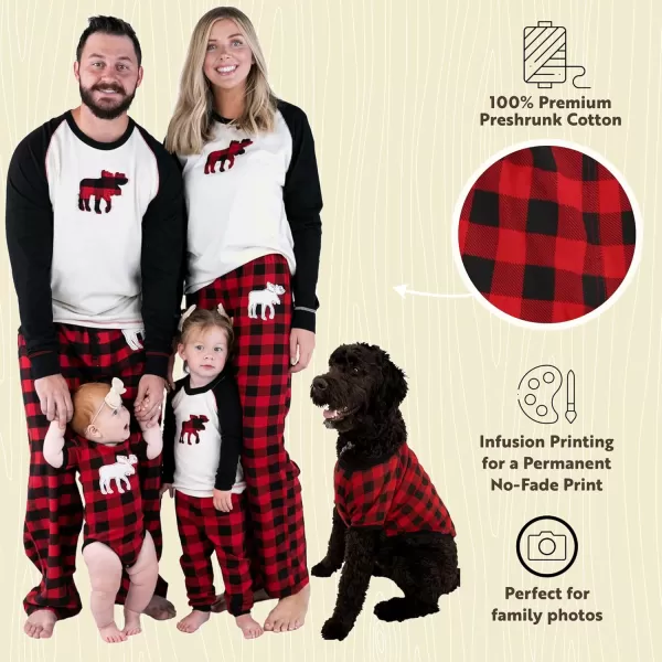 Lazy One Matching Holiday Pajamas for Family Holiday Pajama Sets for Adults Teens Kids Baby and DogMoose Plaid Family Pajamas