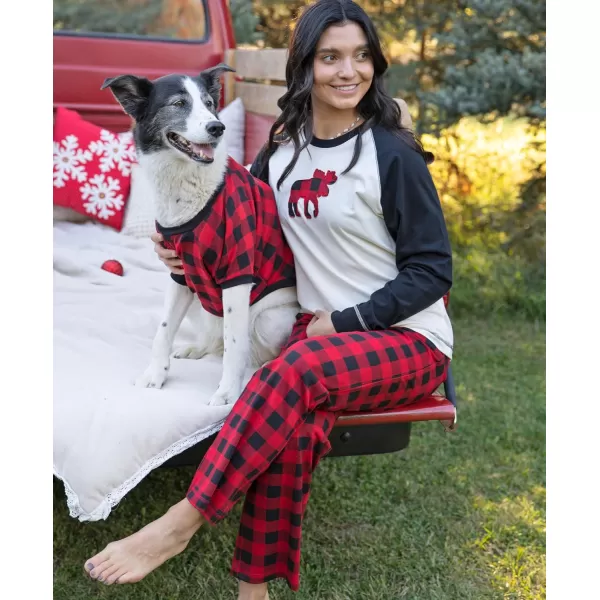 Lazy One Matching Holiday Pajamas for Family Holiday Pajama Sets for Adults Teens Kids Baby and DogMoose Plaid Family Pajamas