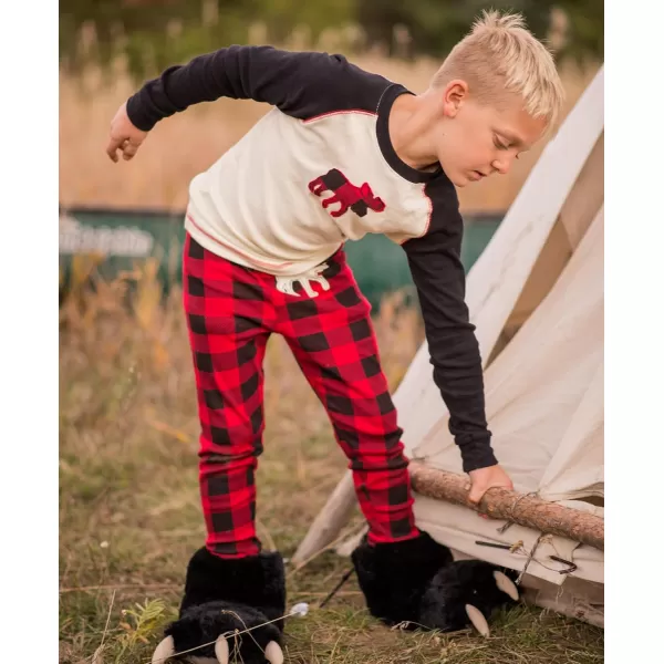 Lazy One Matching Holiday Pajamas for Family Holiday Pajama Sets for Adults Teens Kids Baby and DogMoose Plaid Family Pajamas