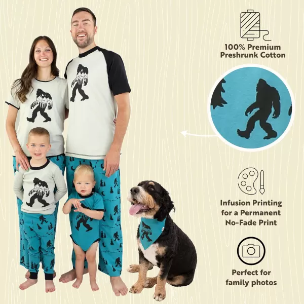 Lazy One Matching Holiday Pajamas for Family Holiday Pajama Sets for Adults Teens Kids Baby and DogMountain Bigfoot Pajama Sets