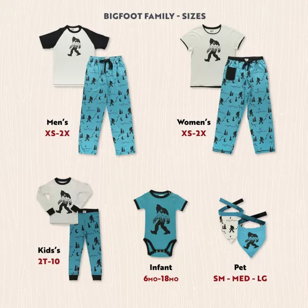 Lazy One Matching Holiday Pajamas for Family Holiday Pajama Sets for Adults Teens Kids Baby and DogMountain Bigfoot Pajama Sets