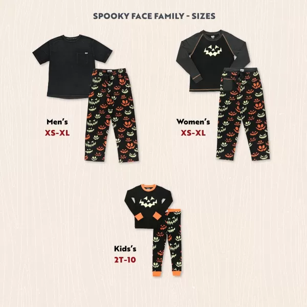 Lazy One Matching Holiday Pajamas for Family Holiday Pajama Sets for Adults Teens Kids Baby and DogSpooky Faces Pajama Sets