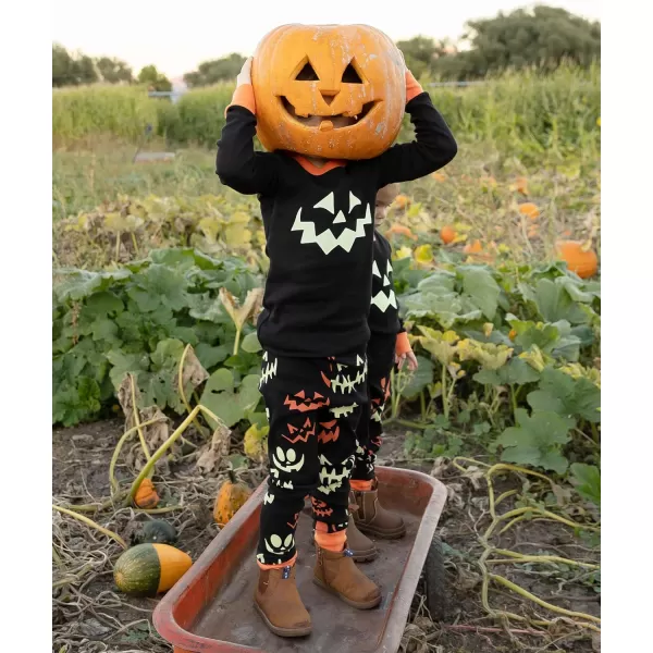 Lazy One Matching Holiday Pajamas for Family Holiday Pajama Sets for Adults Teens Kids Baby and DogSpooky Faces Pajama Sets