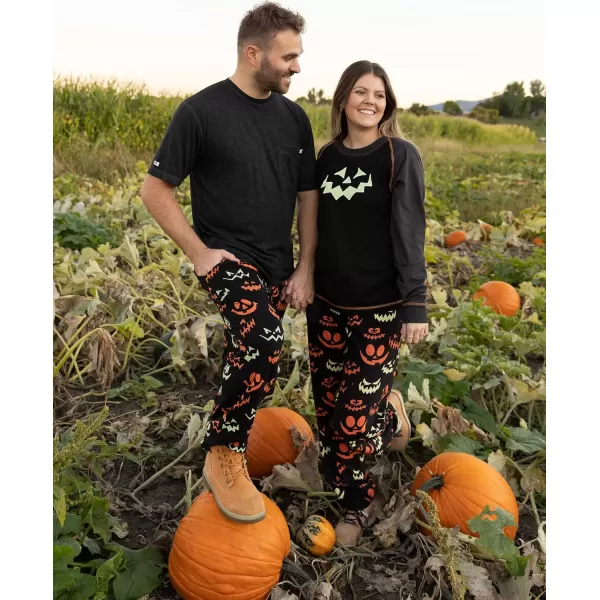 Lazy One Matching Holiday Pajamas for Family Holiday Pajama Sets for Adults Teens Kids Baby and DogSpooky Faces Pajama Sets