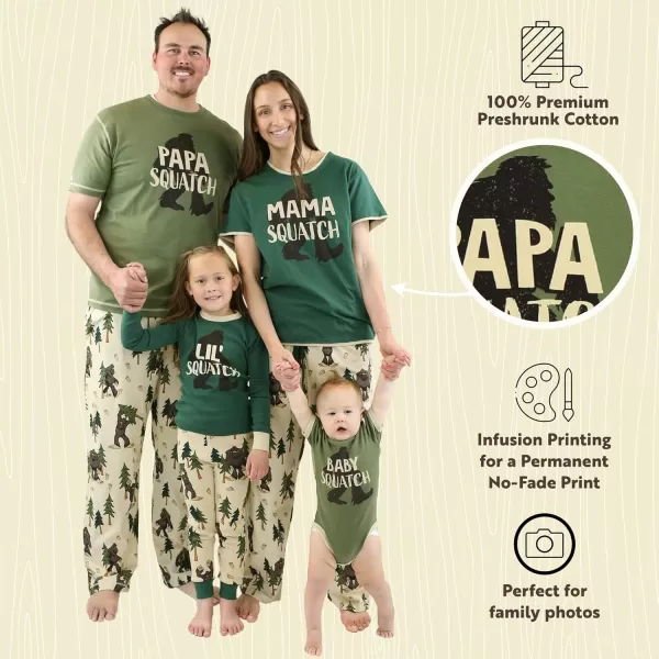 Lazy One Matching Holiday Pajamas for Family Holiday Pajama Sets for Adults Teens Kids Baby and DogSquatch Family Set