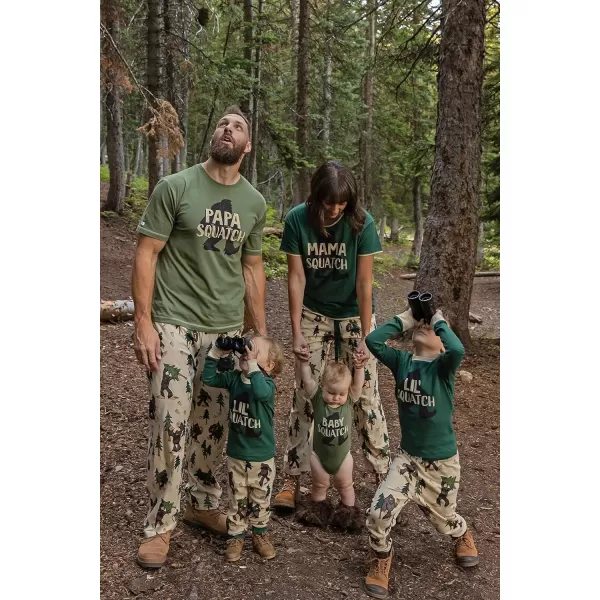 Lazy One Matching Holiday Pajamas for Family Holiday Pajama Sets for Adults Teens Kids Baby and DogSquatch Family Set