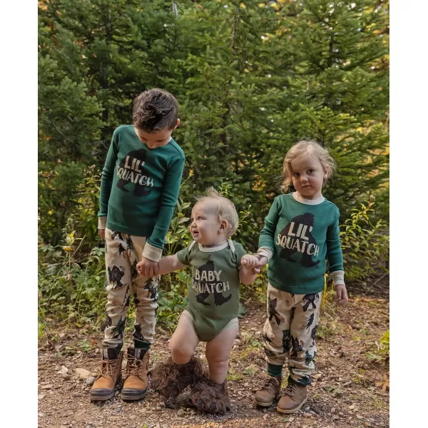 Lazy One Matching Holiday Pajamas for Family Holiday Pajama Sets for Adults Teens Kids Baby and DogSquatch Family Set