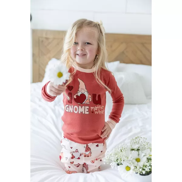 Lazy One Matching Holiday Pajamas for Family Holiday Pajama Sets for Adults Teens Kids Baby and DogValentine Gnome Pajama Sets