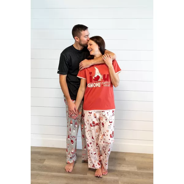 Lazy One Matching Holiday Pajamas for Family Holiday Pajama Sets for Adults Teens Kids Baby and DogValentine Gnome Pajama Sets