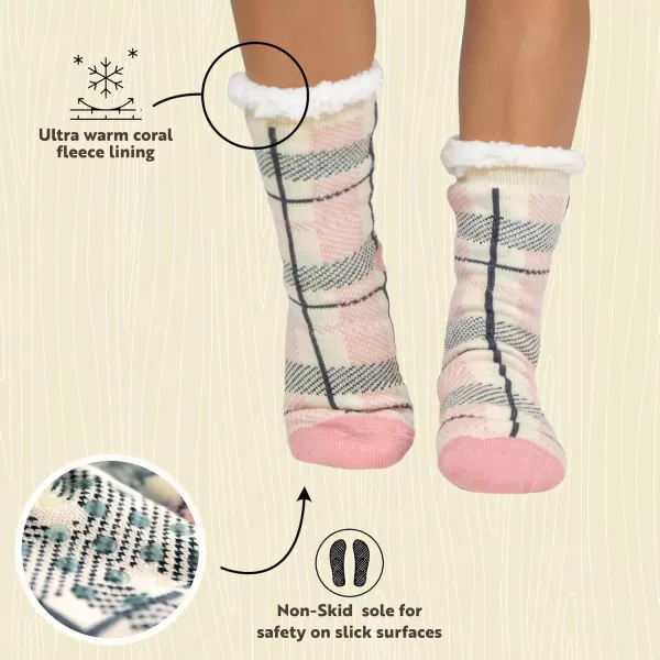 Lazy One Plush Nonskid Socks Fuzzy Socks with Cute Designs for Women Sherpa FleeceLined SocksBear Hug Plush Sock