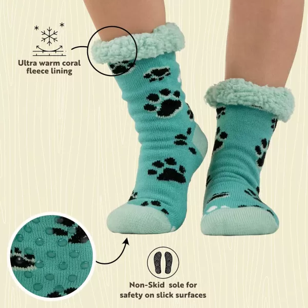 Lazy One Plush Nonskid Socks Fuzzy Socks with Cute Designs for Women Sherpa FleeceLined SocksDog Mom Plush Sock