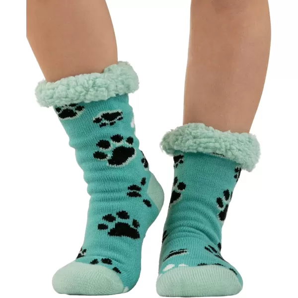 Lazy One Plush Nonskid Socks Fuzzy Socks with Cute Designs for Women Sherpa FleeceLined SocksDog Mom Plush Sock
