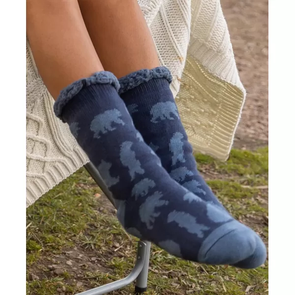 Lazy One Plush Nonskid Socks Fuzzy Socks with Cute Designs for Women Sherpa FleeceLined SocksGet Lost Plush Sock