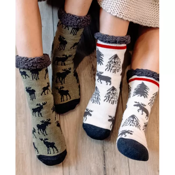 Lazy One Plush Nonskid Socks Fuzzy Socks with Cute Designs for Women Sherpa FleeceLined SocksMountain Made Plush Sock