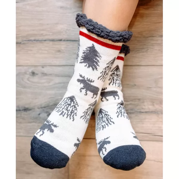 Lazy One Plush Nonskid Socks Fuzzy Socks with Cute Designs for Women Sherpa FleeceLined SocksTake a Hike Plush Sock