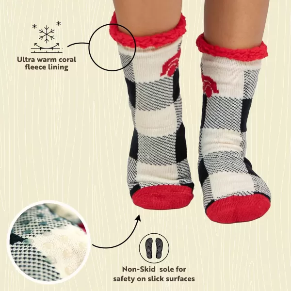Lazy One Plush Nonskid Socks Fuzzy Socks with Cute Designs for Women Sherpa FleeceLined SocksTruck Plaid Plush Sock