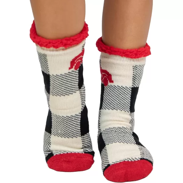 Lazy One Plush Nonskid Socks Fuzzy Socks with Cute Designs for Women Sherpa FleeceLined SocksTruck Plaid Plush Sock