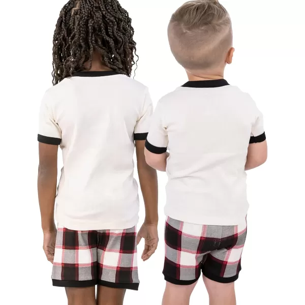 Lazy One ShortSleeved Summer Pajama Set for Girls and Boys Kid Pajama SetBear Cub