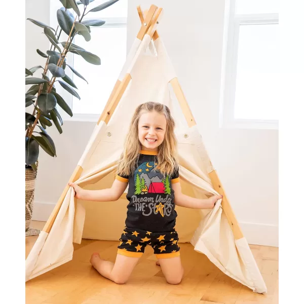 Lazy One ShortSleeved Summer Pajama Set for Girls and Boys Kid Pajama SetDream Under the Stars
