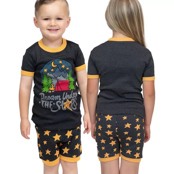 Lazy One ShortSleeved Summer Pajama Set for Girls and Boys Kid Pajama SetDream Under the Stars
