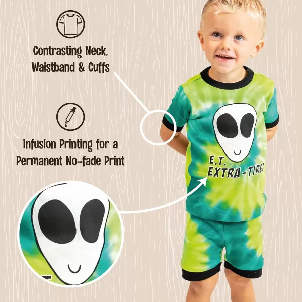 Lazy One ShortSleeved Summer Pajama Set for Girls and Boys Kid Pajama SetExtra Tired